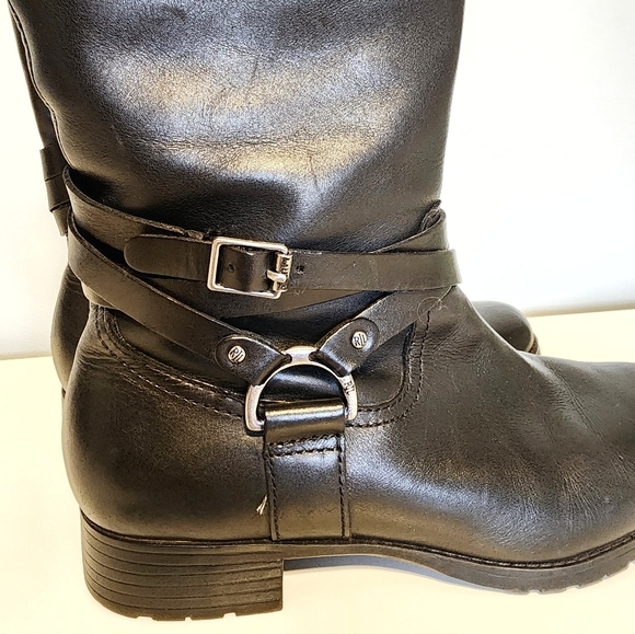 Lauren Ralph Lauren Tall Black Leather Savion Riding Boots Zip Closure 6.5 - Picture 11 of 14